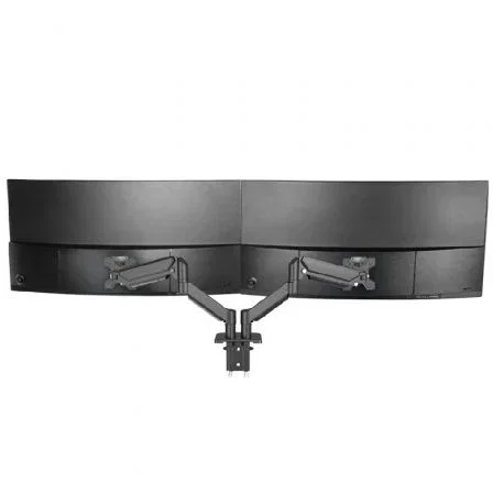 Mars Gaming MARM-PRO2 Soporte de Mesa Dual para 2 Monitores con Brazos de Muelle de Gas, Giratorio e Inclinable 360°, VESA 75/100mm, para Pantallas 13-32" hasta 10kg